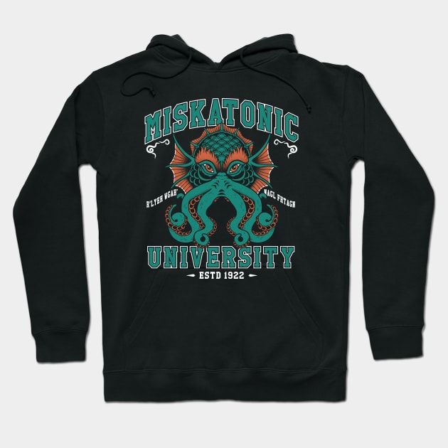 Miskatonic University - Lovecraft Cthulhu - Vintage Distressed College Hoodie by Nemons